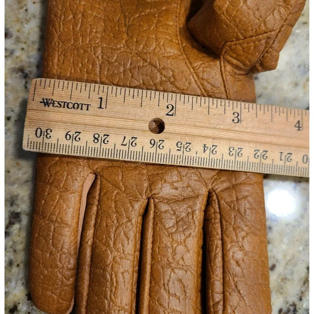 Vintage Vinyl Backed Aris Snuggler Brown Driving Gloves Women’s M/L Sherpa Lined